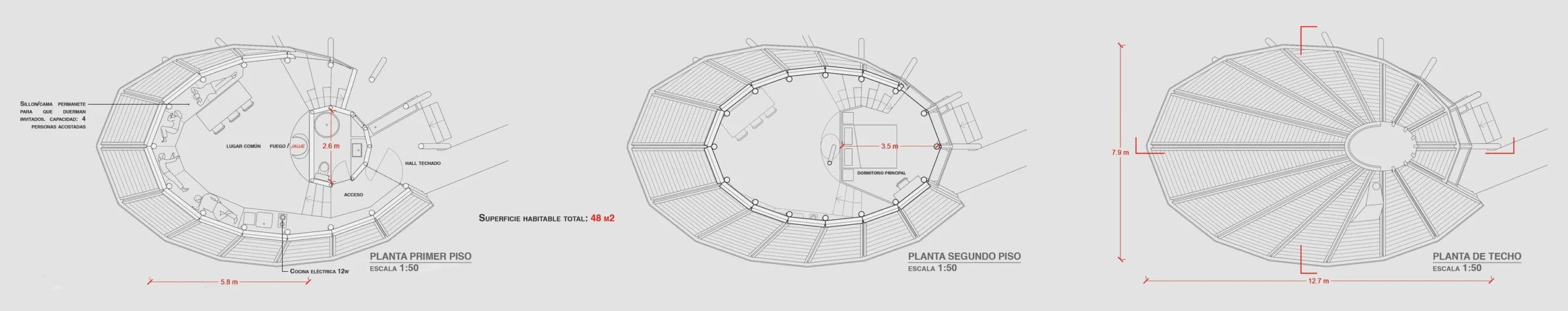 Plano — Hain Hut, Isla Dawson, Tierra del Fuego