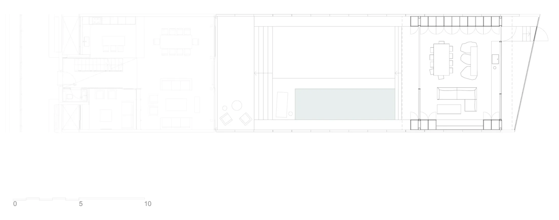 Drawing — Patio and Quincho, Vitacura, Santiago